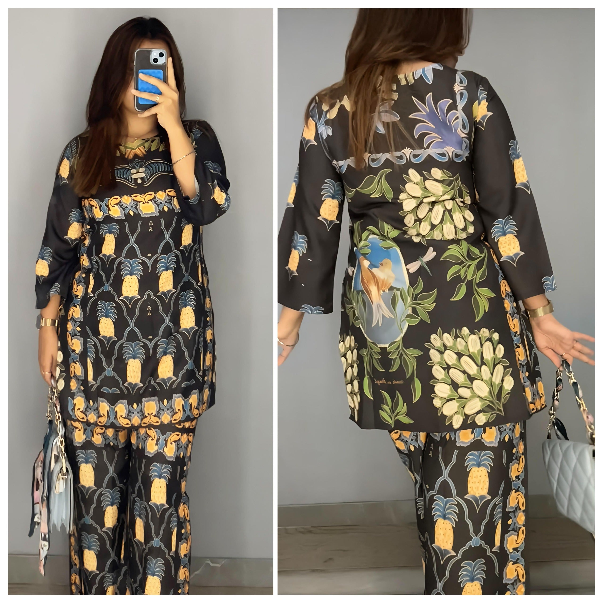 Tropical Luxe Co-ord Set – Exotic Black PrintTropical Luxe Co-ord Set – Exotic Black Print