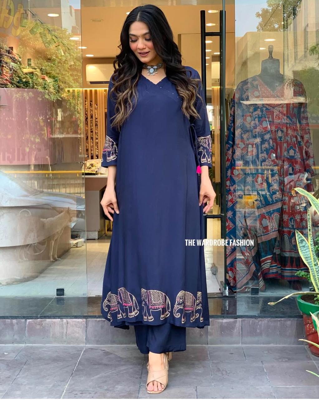 Royal Elephant Embroidered Kurta Set