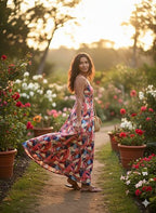 Sunset Leaves  Maxi Dress